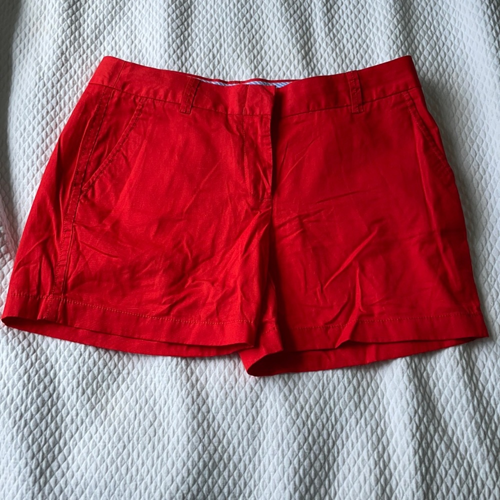 VIBRANT RED J CREW CHINO SHORTS